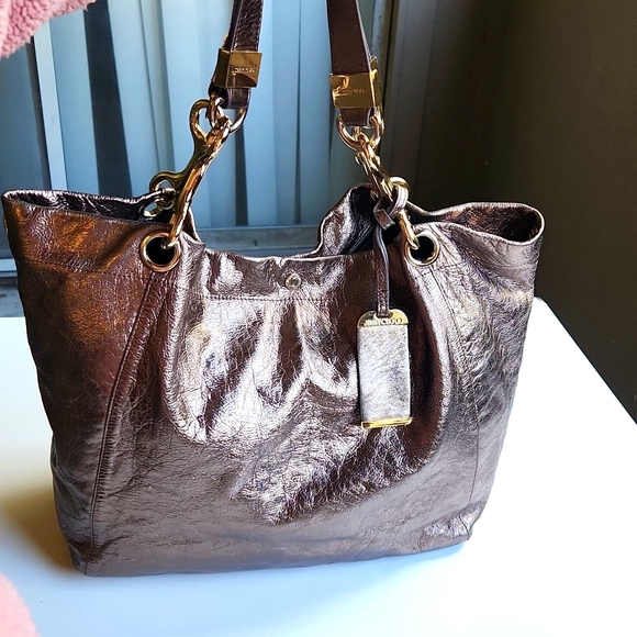 Jimmy Choo Large Metallic Shoulder / Hobo Bag - Picture 4 of 17